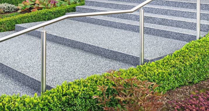 garden steps with handrails