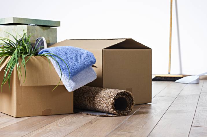 cardboard boxes on a floor