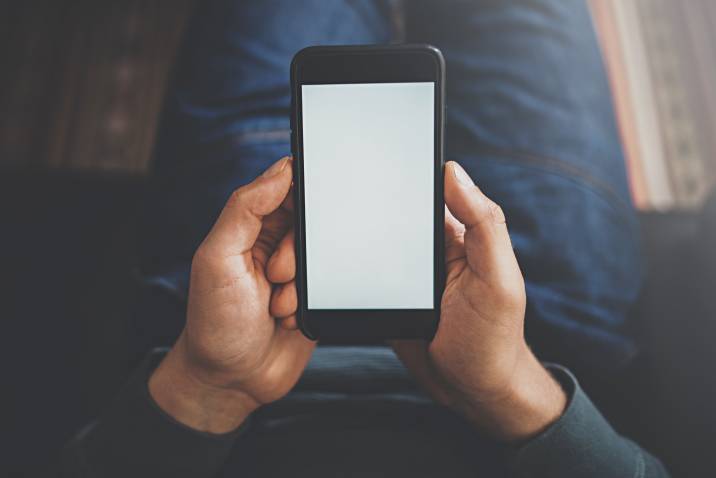 a man using a smartphone