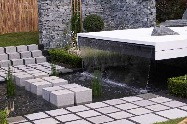 water feature setup for garden
