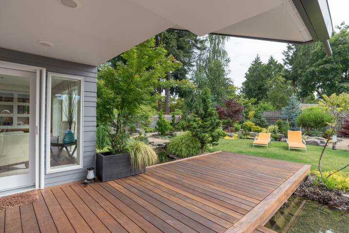 wooden deck added for a contemporary look