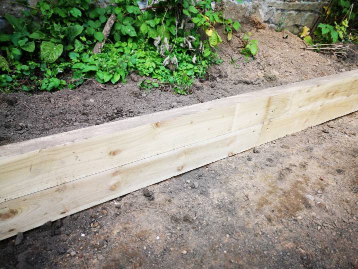 wooden garden edging