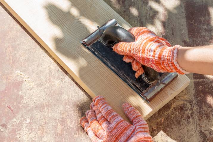 sanding sleepers for garden edging