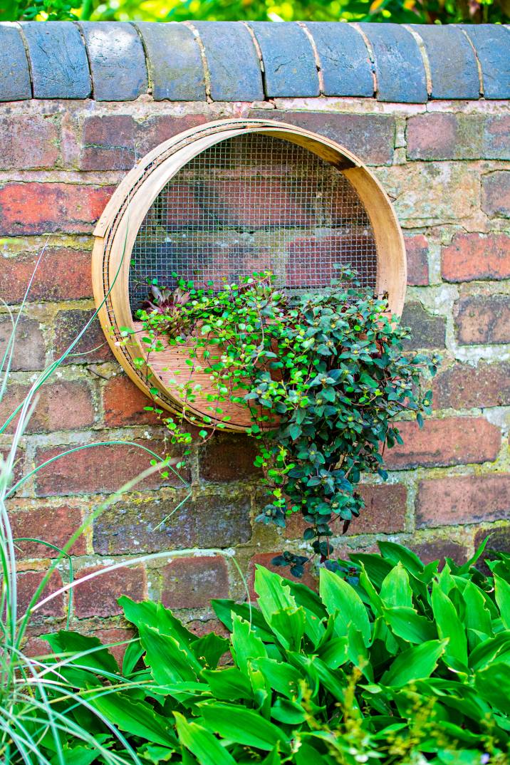 a brick garden wall