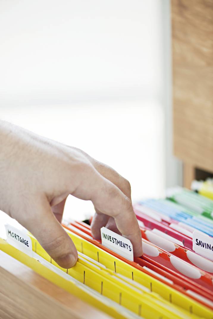 a cabinet of organised files