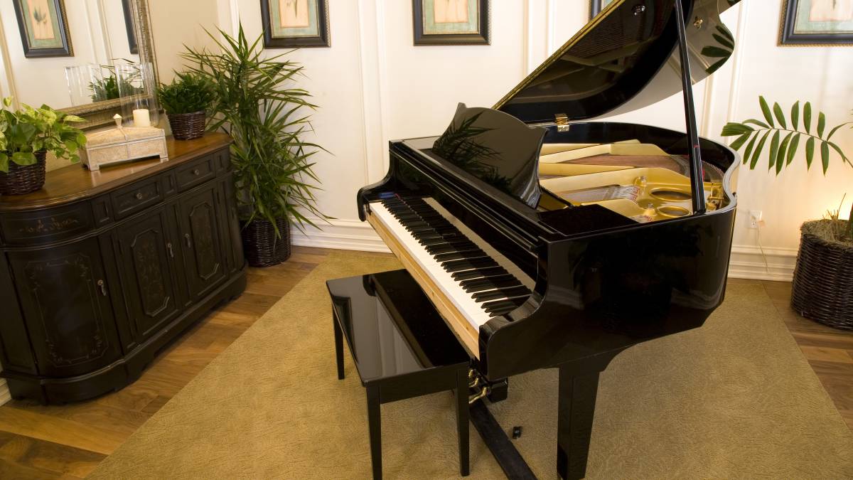 grand piano in a luxury home
