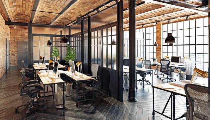 large and clean modern loft office  