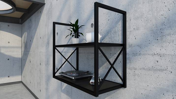 Industrial wall shelf