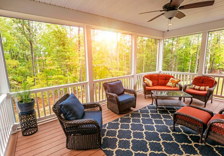 Screening in covered porch