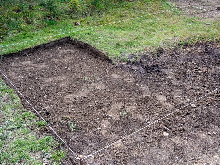 Level the surface for the shed foundation