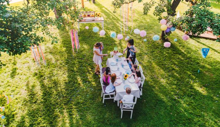 Garden space used for a party