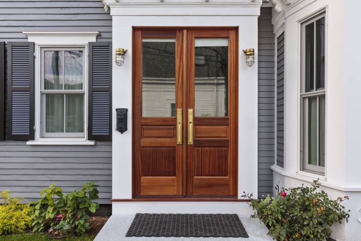 Double timber doors