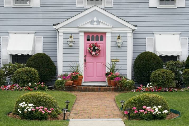 Pink front door