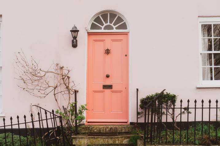 Peach toned front door