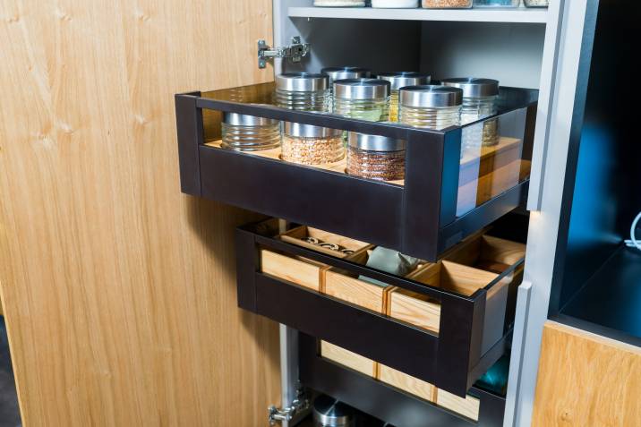 Slide-out drawer for pantry door