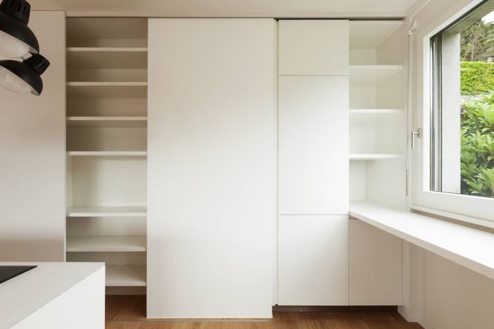 White sliding pantry door