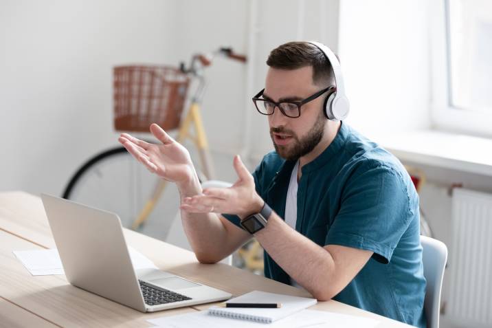 a male virtual assistant at work