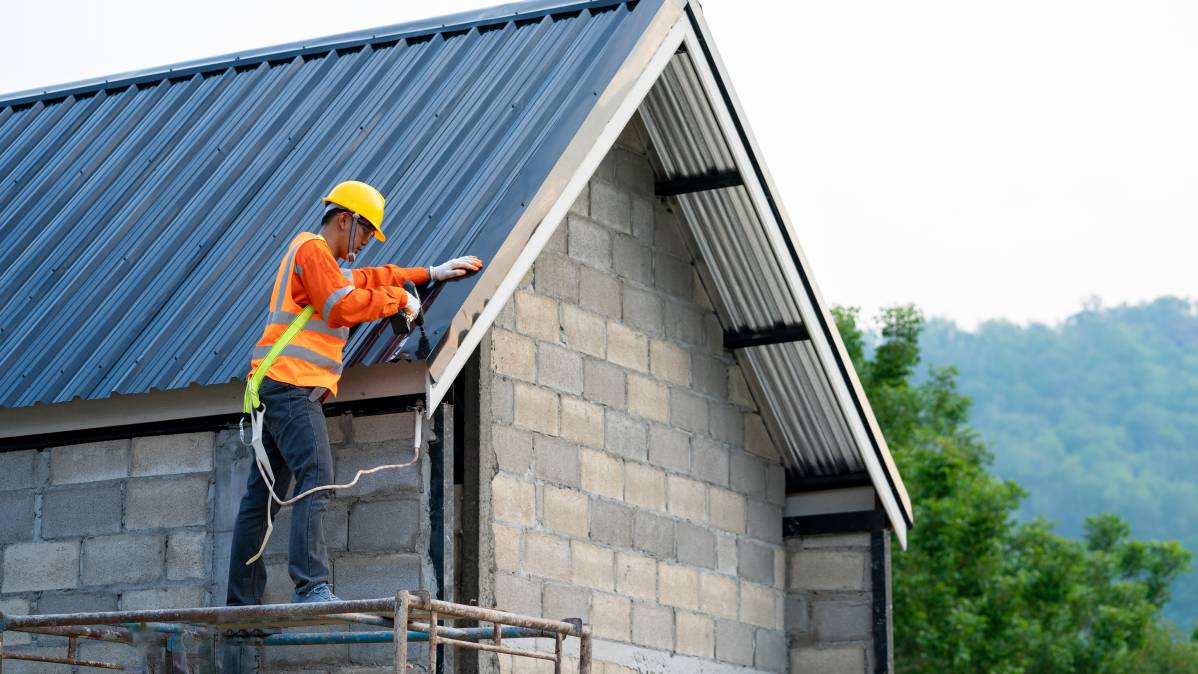 roofer installing new roof