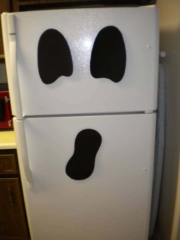 Fridge decorated for Halloween