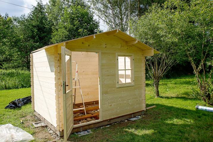 Wooden garden shed