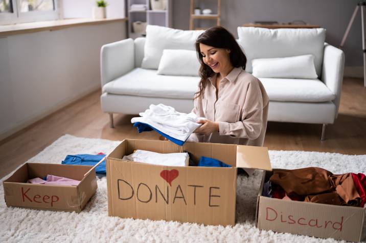 Try the four box method when decluttering for a move
