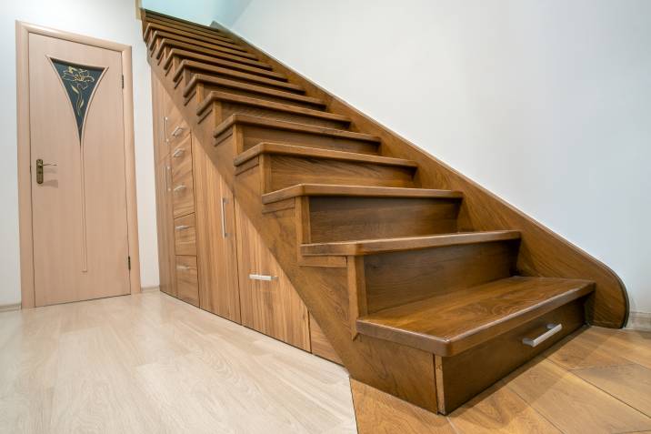 attic stairs with storage