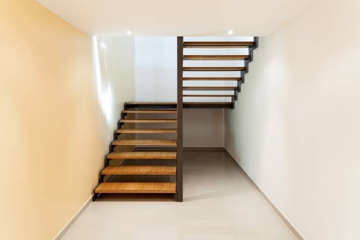 attic stairs with low wide steps