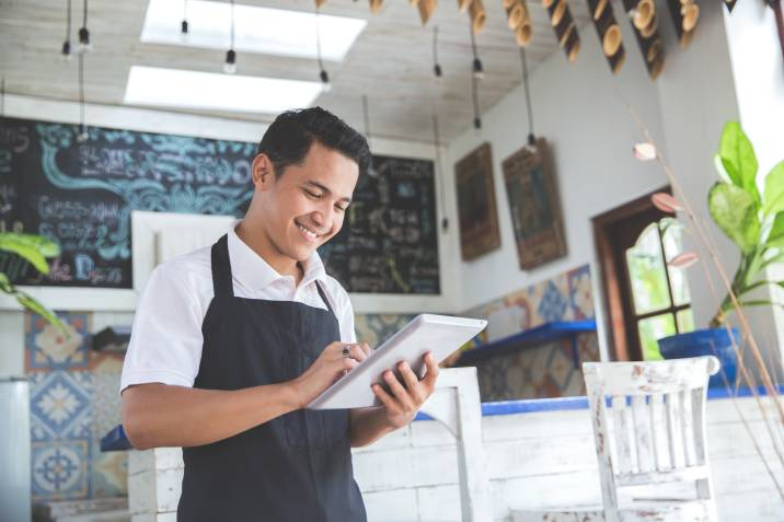 local business owner checking the store inventory