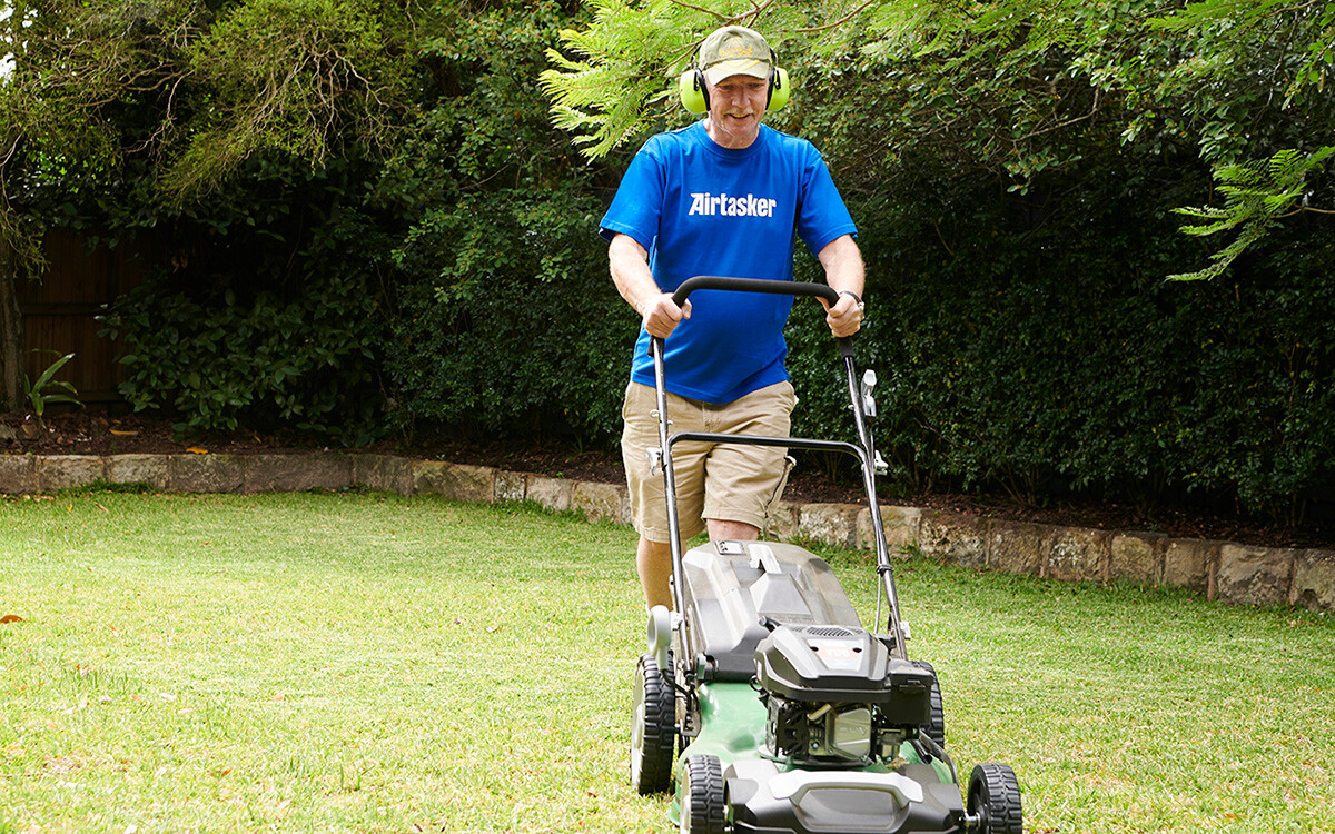 Tasker performing a Lawn Care job.
