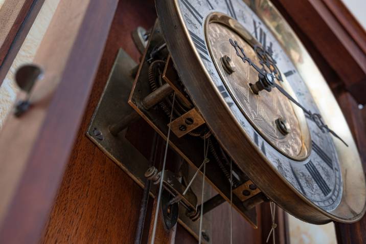 old wooden grandfather clock