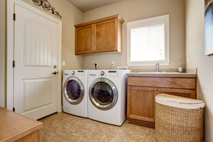 a clean laundry room