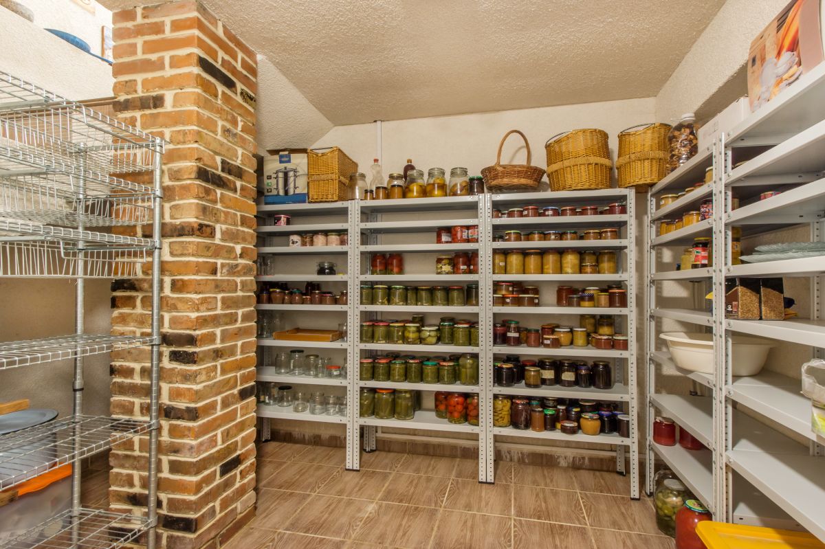 high ceiling pantry