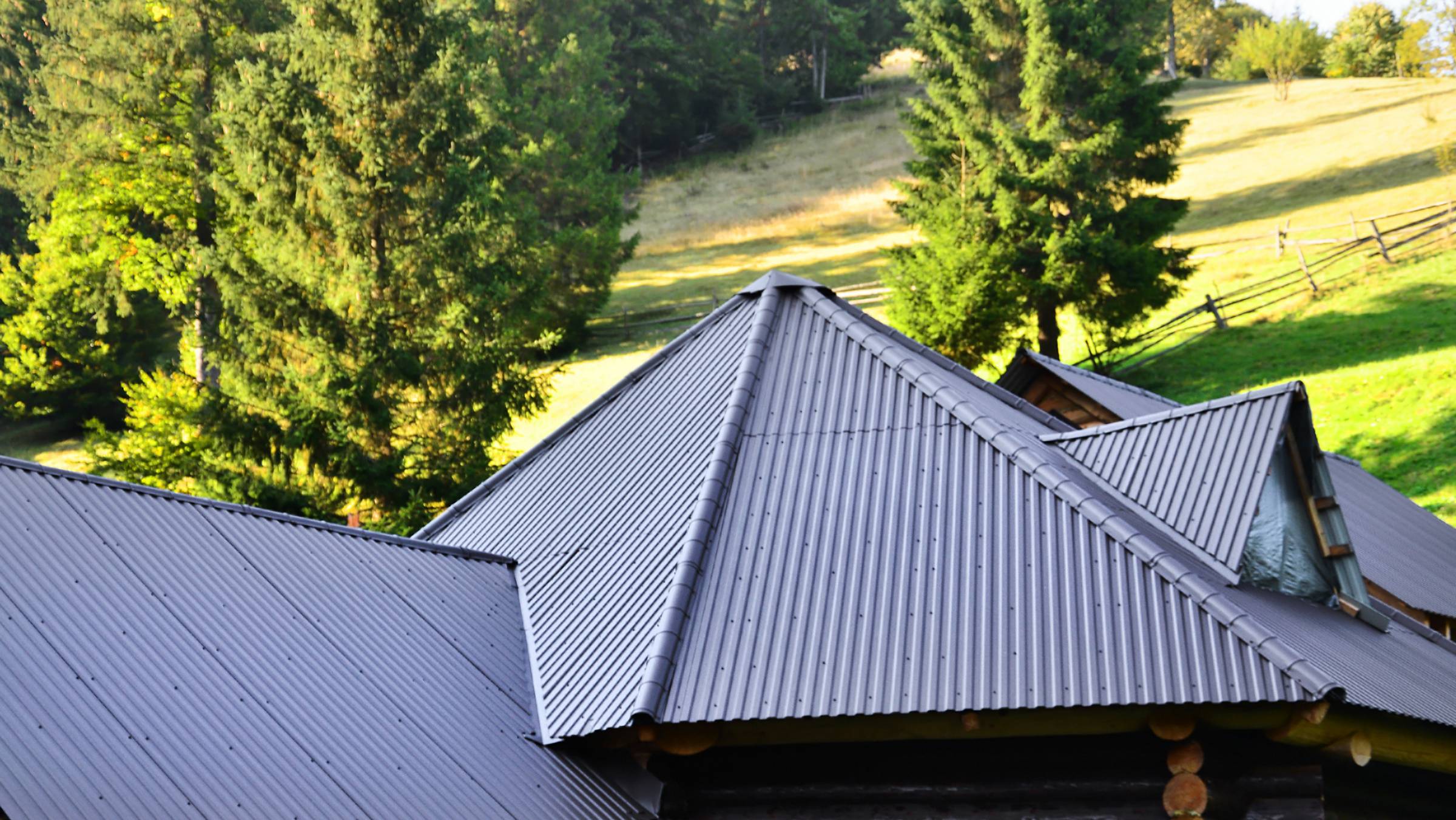 a cabin with Colorbond steel roofing