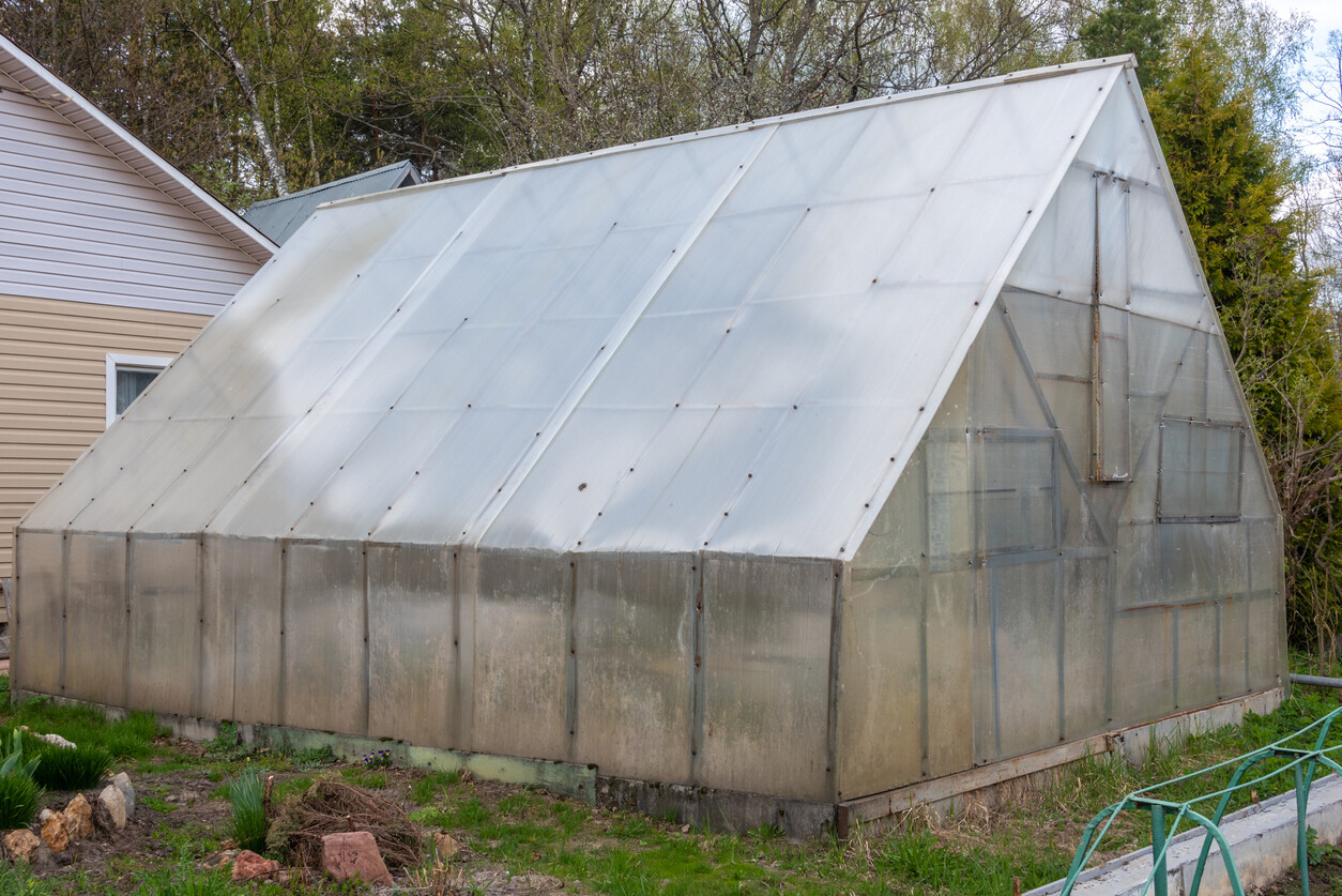 bare greenhouse frame