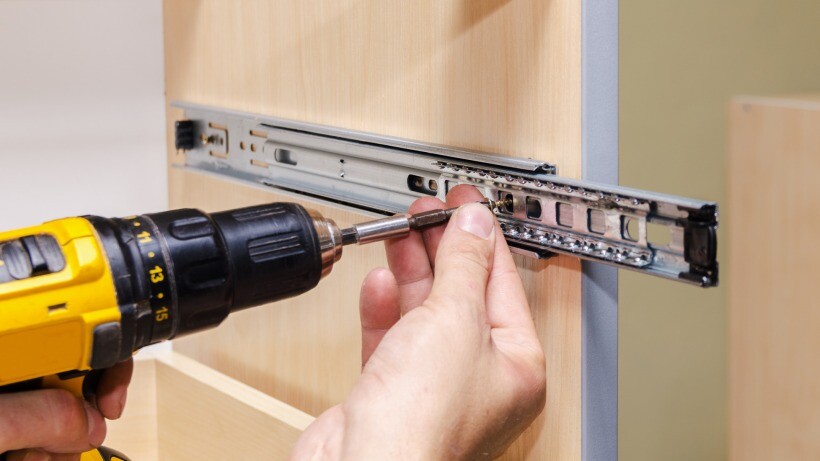 assembling a closet or wardrobe, using a cordless screwdriver