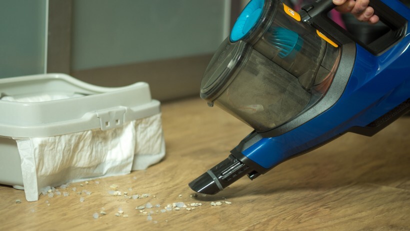 Bagged vs bagless vacuum - A person cleaning the house with a vacuum cleaner