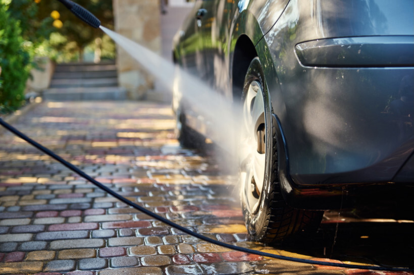 power washer vs pressure washer - Water flow rate adjustment during car wash