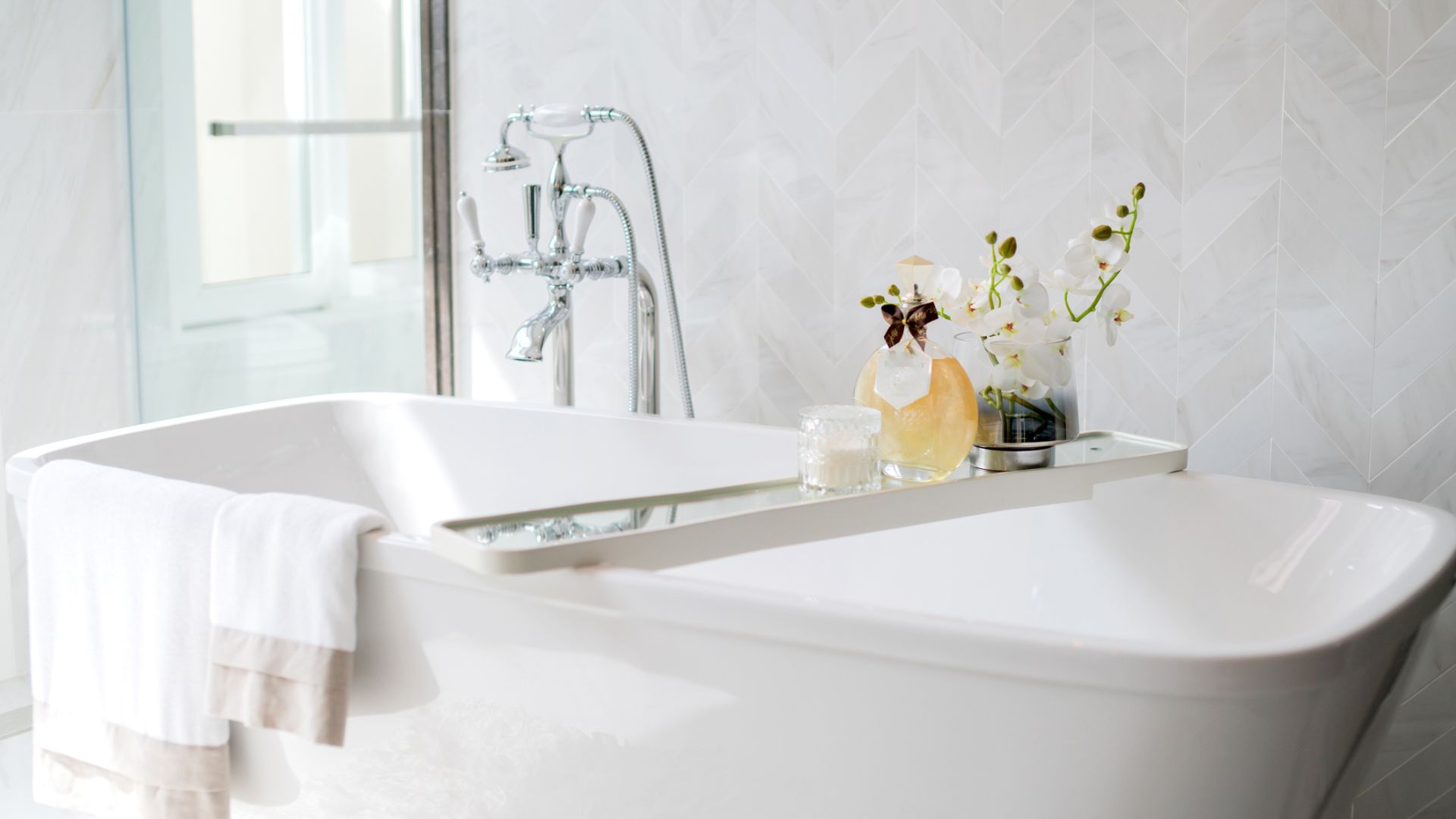 Freshly resurfaced bathroom interior