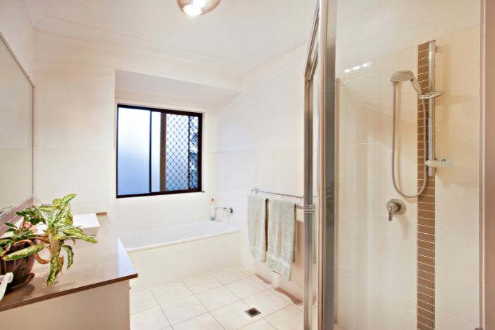 A professionally resurfaced bathroom