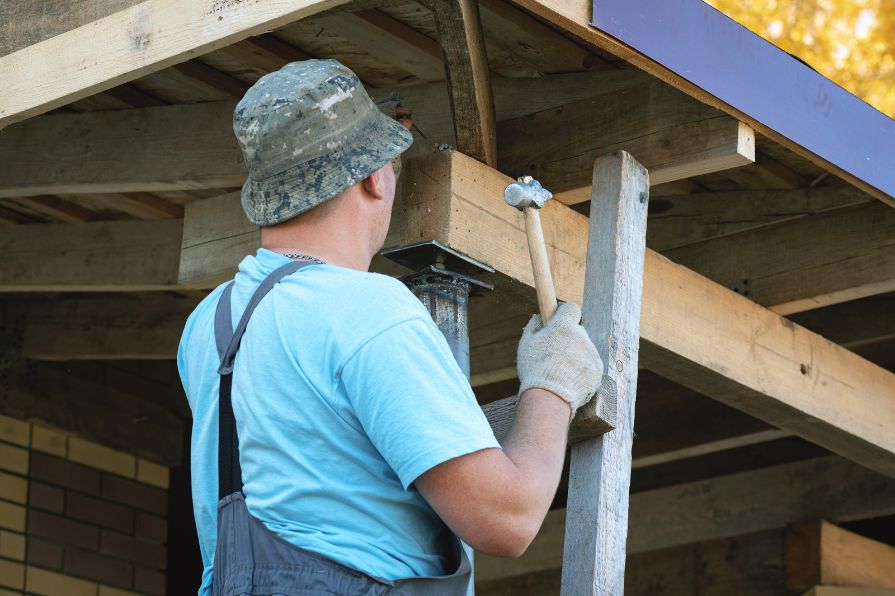 Contractor performing house restumping