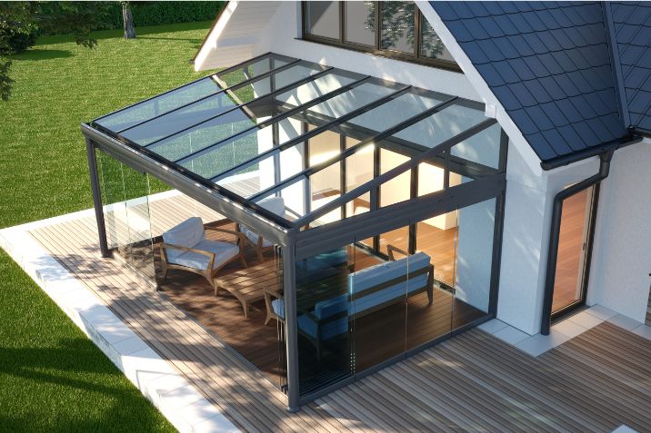 Modern residential sunroom