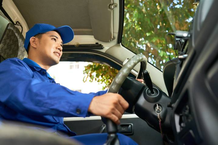 handyman driving himself to his next jobsite