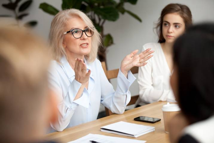 HR professional speaking to a class