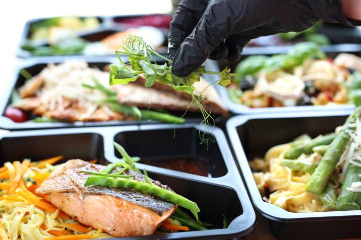 cook preparing a meal prep plan