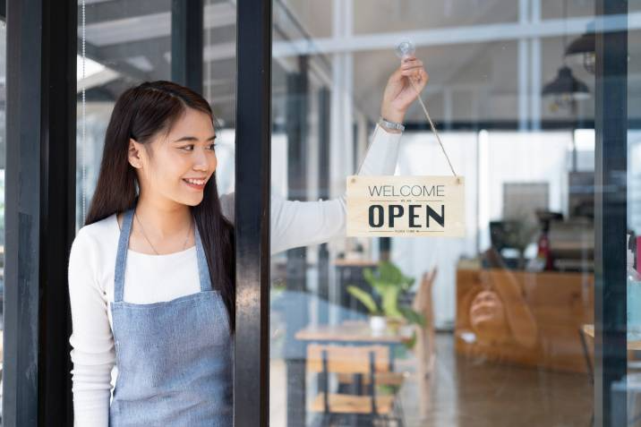 restaurant staff opening up shop