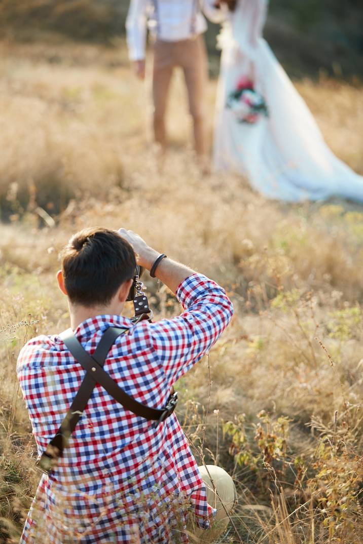 an outdoor wedding photoshoot