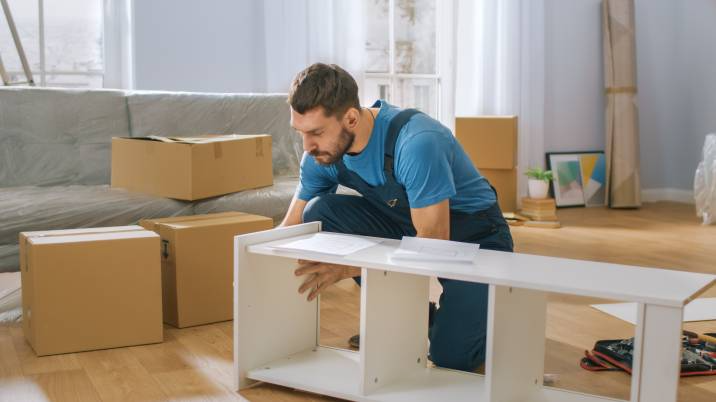 handyman assembling furniture