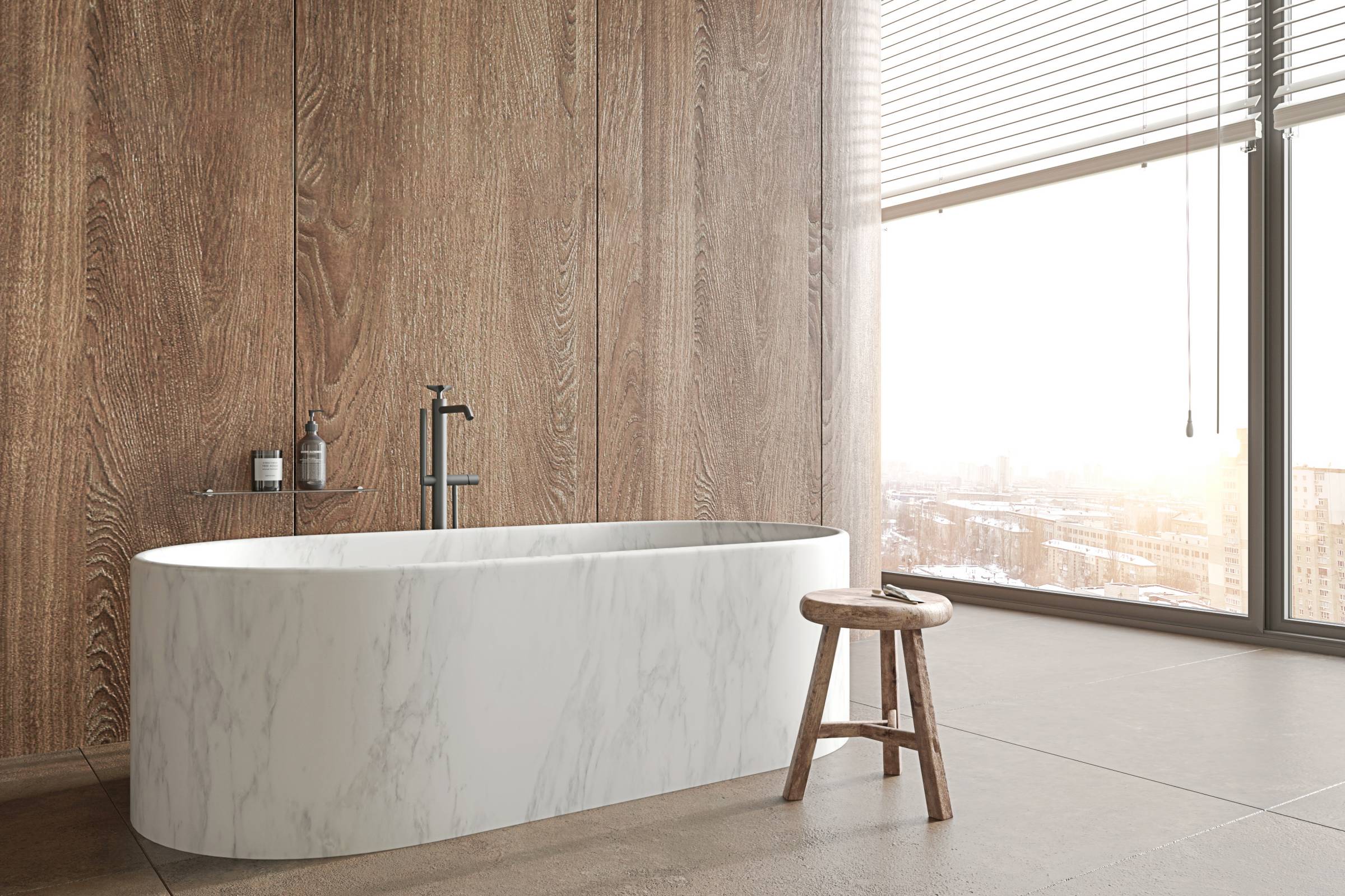 a new bathtub made of marble