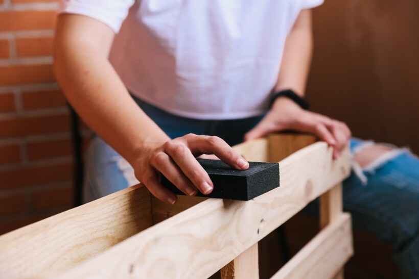 DIY loft bed - DIY furniture project involving manual wood sanding.