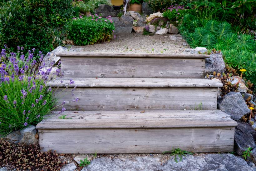 how to build garden steps - charming garden path featuring rustic garden steps and soft landscaping